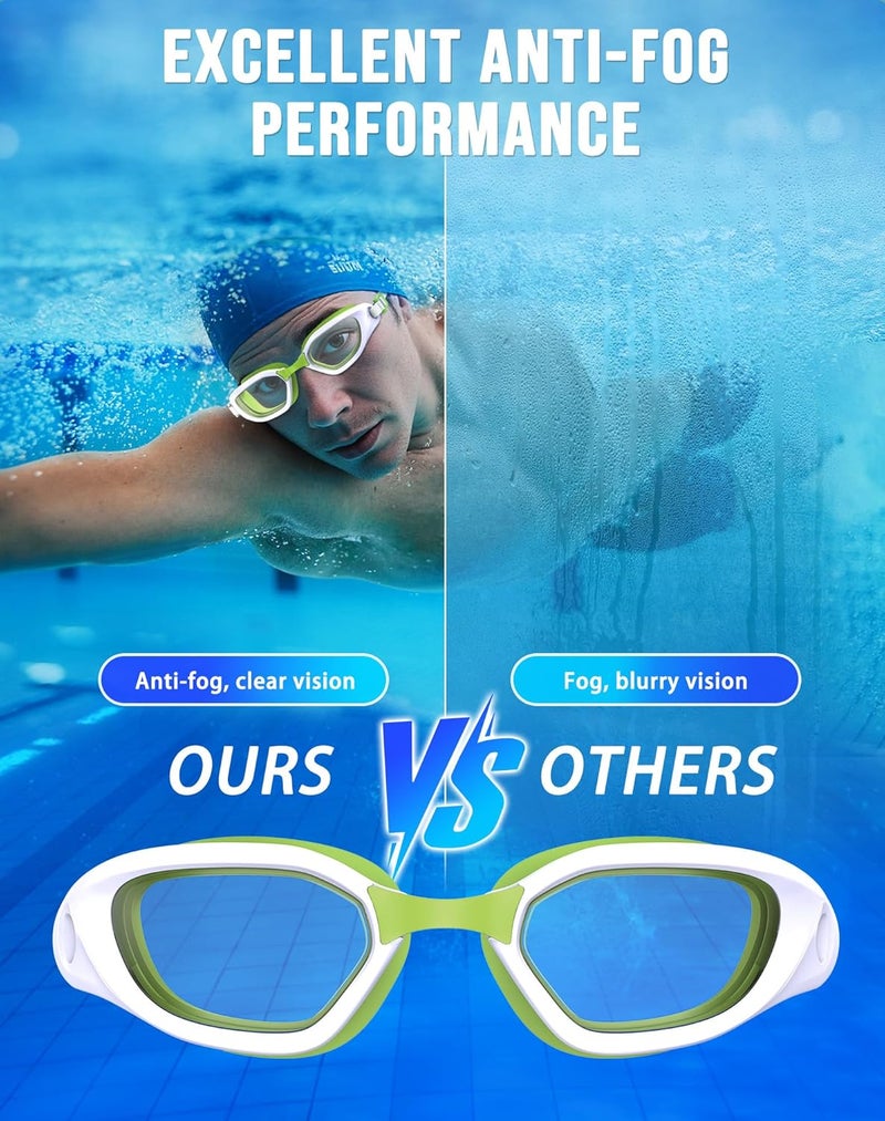 Vegemono Swim Goggles, Unisex Adult Swimming Goggles Anti Fog Anti UV No Leakage Wide View for Men Women Youth - Image 3